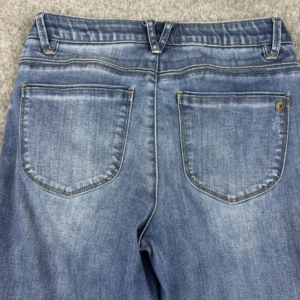 Democracy Absolution Jeans Womens 8 Wide Leg Raw Hem Stretch Denim Blue Casual - Picture 5 of 14